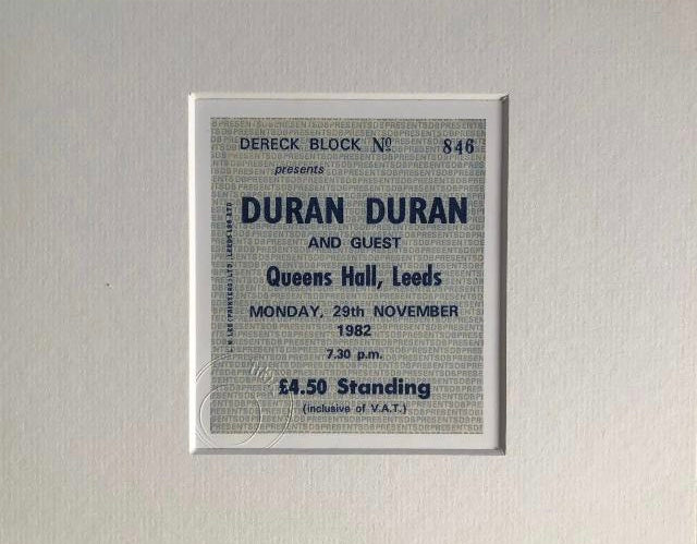 DURAN DURAN - 1982 Queens Hall, Leeds framed ticket giclee print