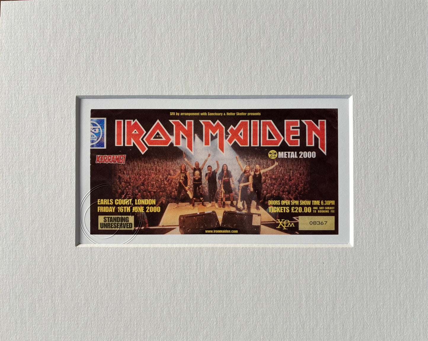 IRON MAIDEN - 2000 Earls Court , London framed ticket giclee print