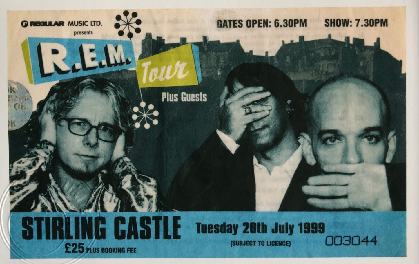 R.E.M - 1999 Stirling Castle framed ticket giclee print