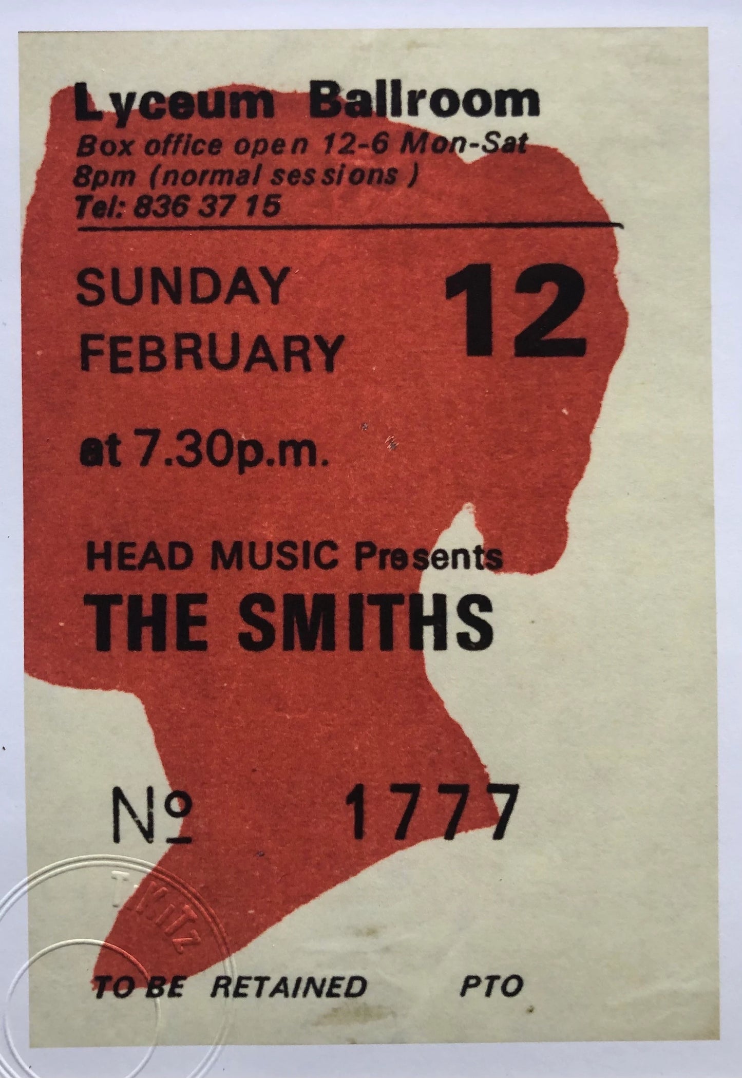 THE SMITHS - 1984 Lyceum Ballroom, London framed ticket giclee print