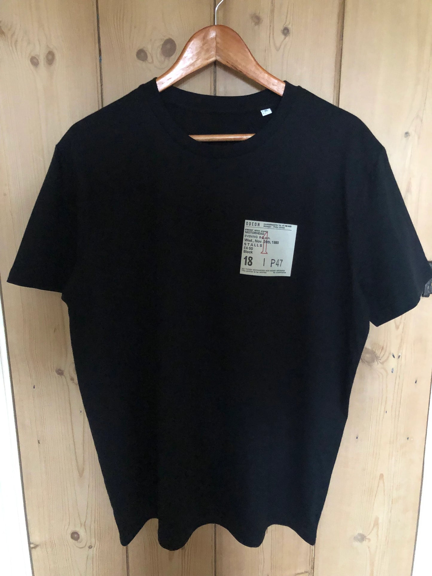 MOTÖRHEAD - 1980 “ Ace of Spades “ T Shirt . Featuring the tour advert and corresponding ticket