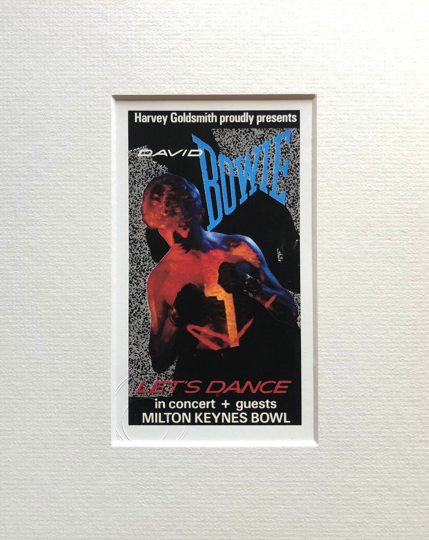 DAVID BOWIE - 1983 “ Let’s Dance “Milton Keynes Bowl framed ticket giclee print