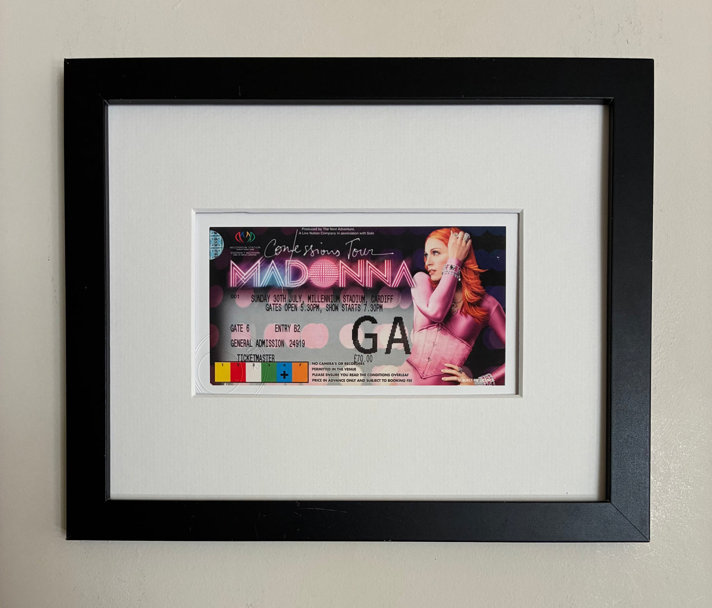 MADONNA - 2006 Millennium Stadium, Cardiff framed ticket giclee print