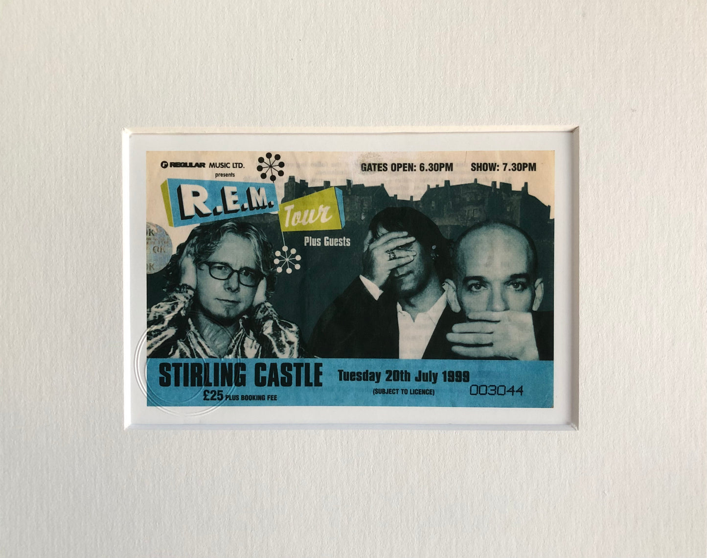 R.E.M - 1999 Stirling Castle framed ticket giclee print