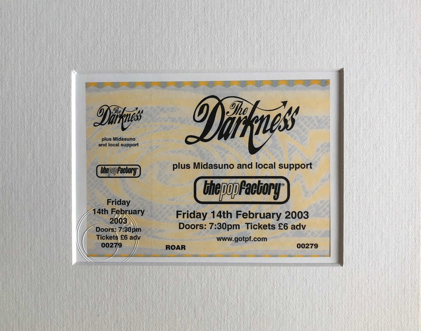 THE DARKNESS - 2003 The Pop Factory framed ticket giclee print