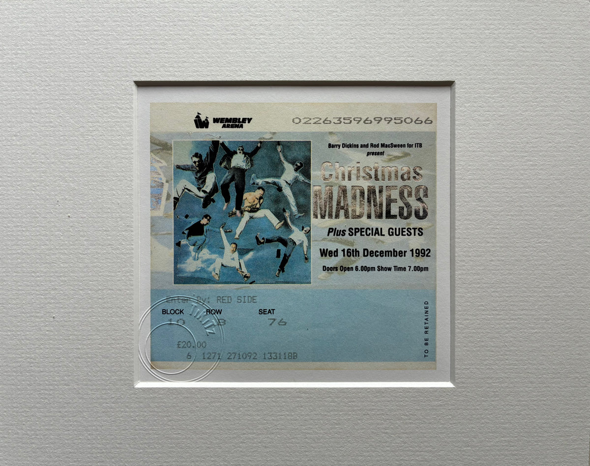 MADNESS - 1992 Wembley Arena , London framed ticket giclee print