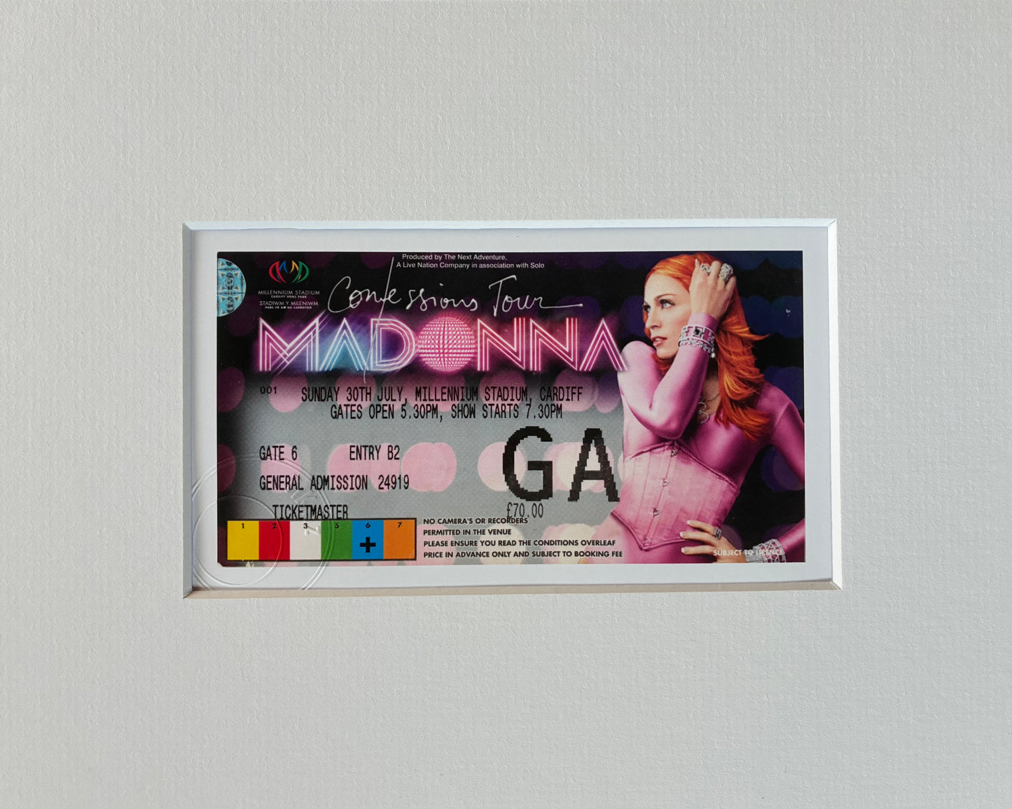 MADONNA - 2006 Millennium Stadium, Cardiff framed ticket giclee print