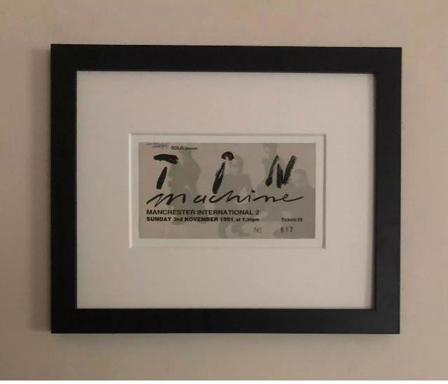 TIN MACHINE / DAVID BOWIE - 1991 Manchester International 2 framed ticket giclee print