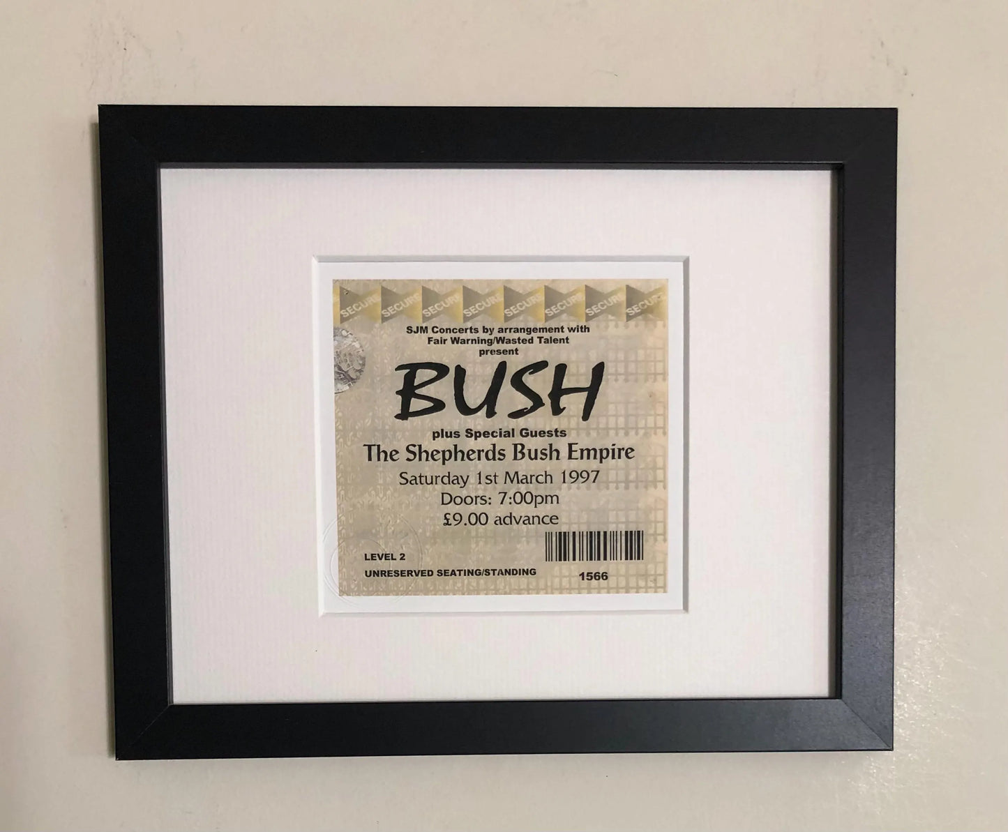BUSH - 1997 Shepherds Bush Empire framed ticket giclee print