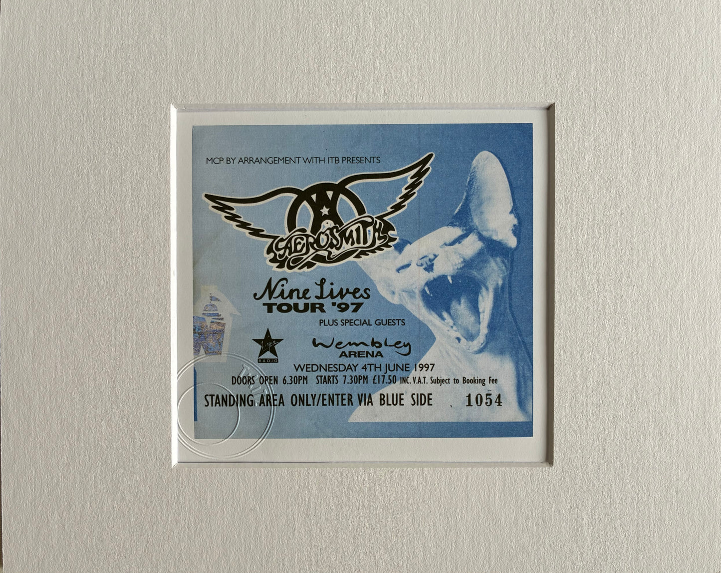 AEROSMITH - 4/6/1997 Wembley Arena, London framed ticket giclee print