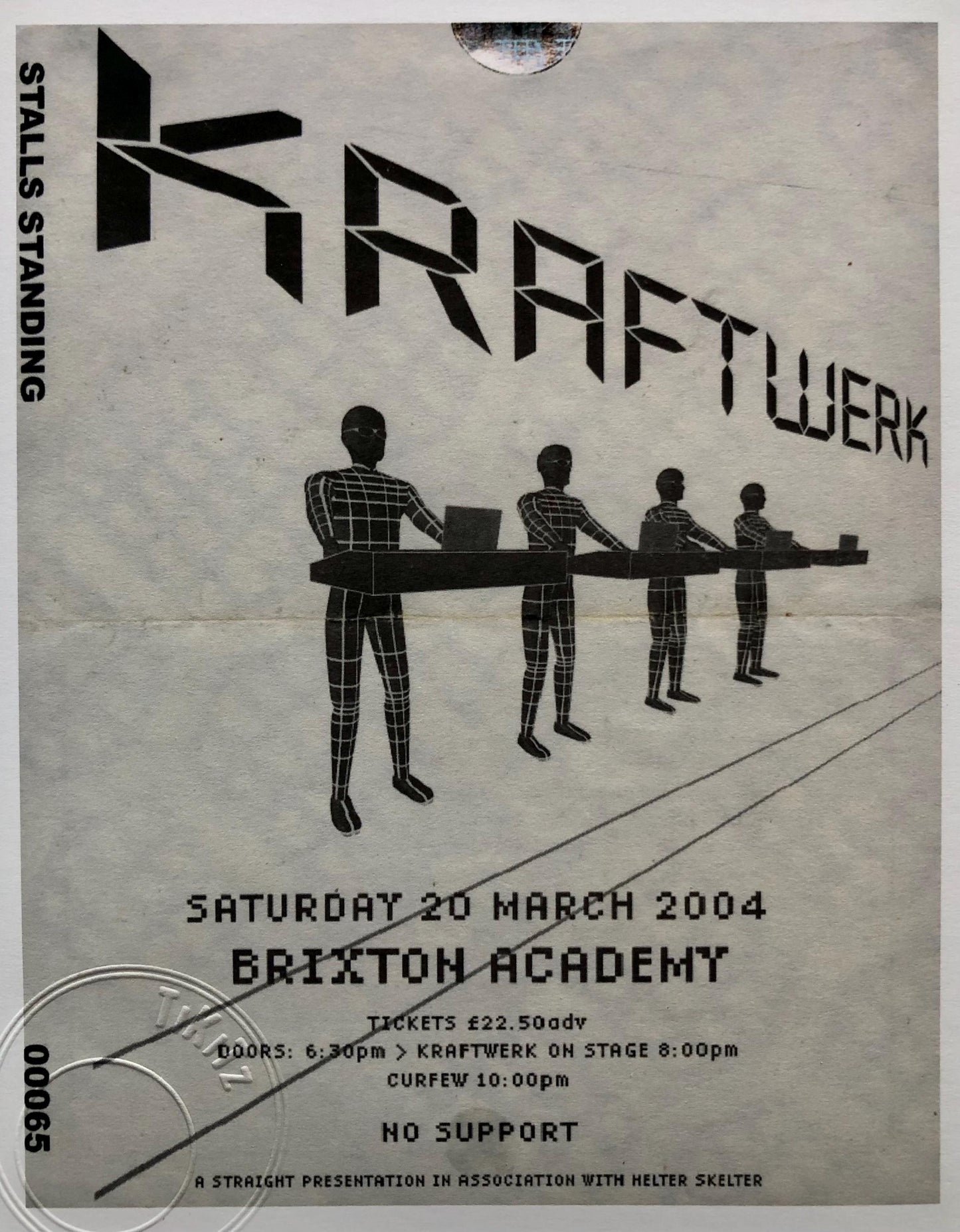 KRAFTWERK - 2004 Brixton Academy, London framed ticket giclee print