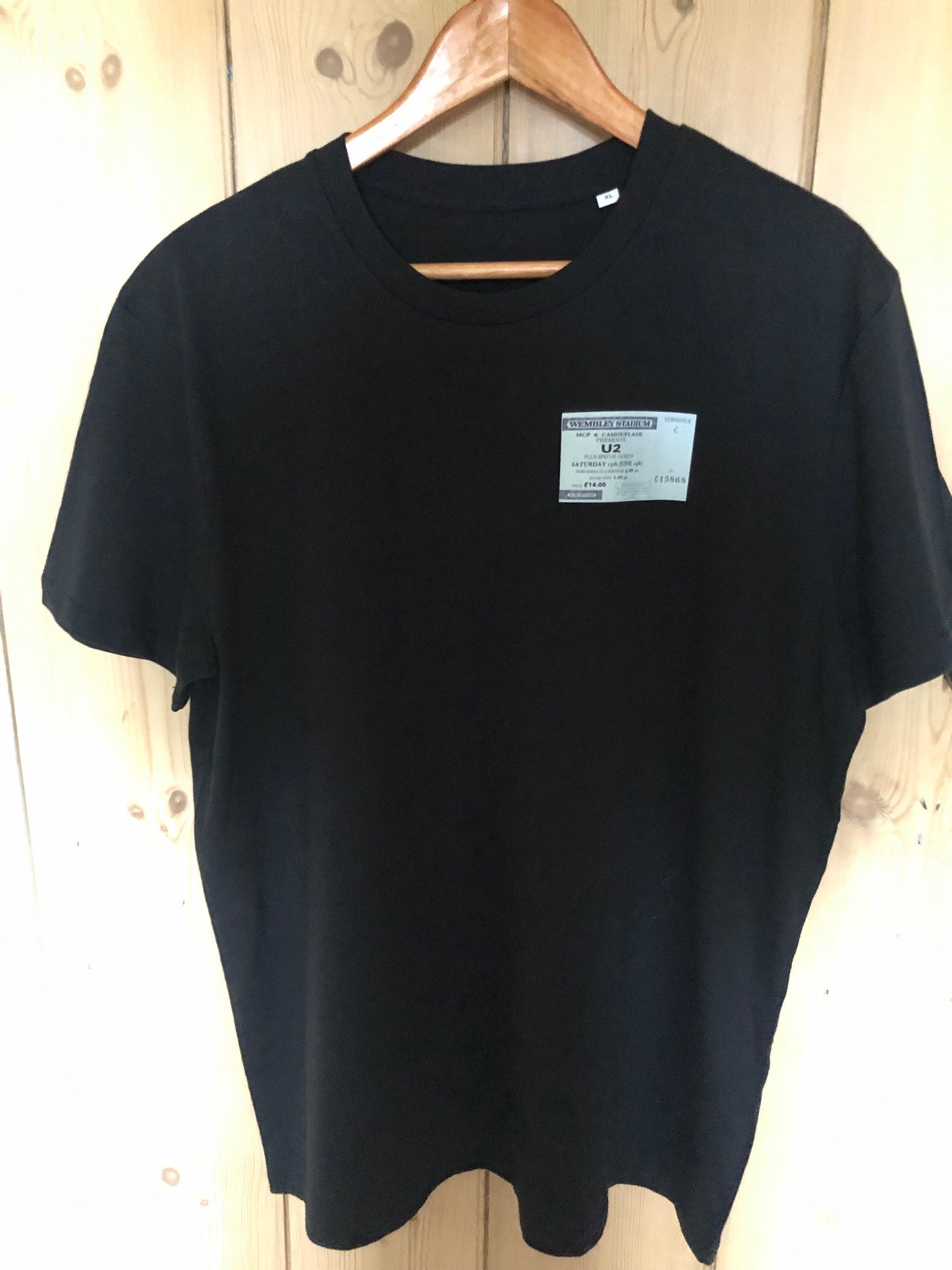 U2 - 1987 “ Joshua tree “ T Shirt . Featuring the tour advert and corresponding ticket.
