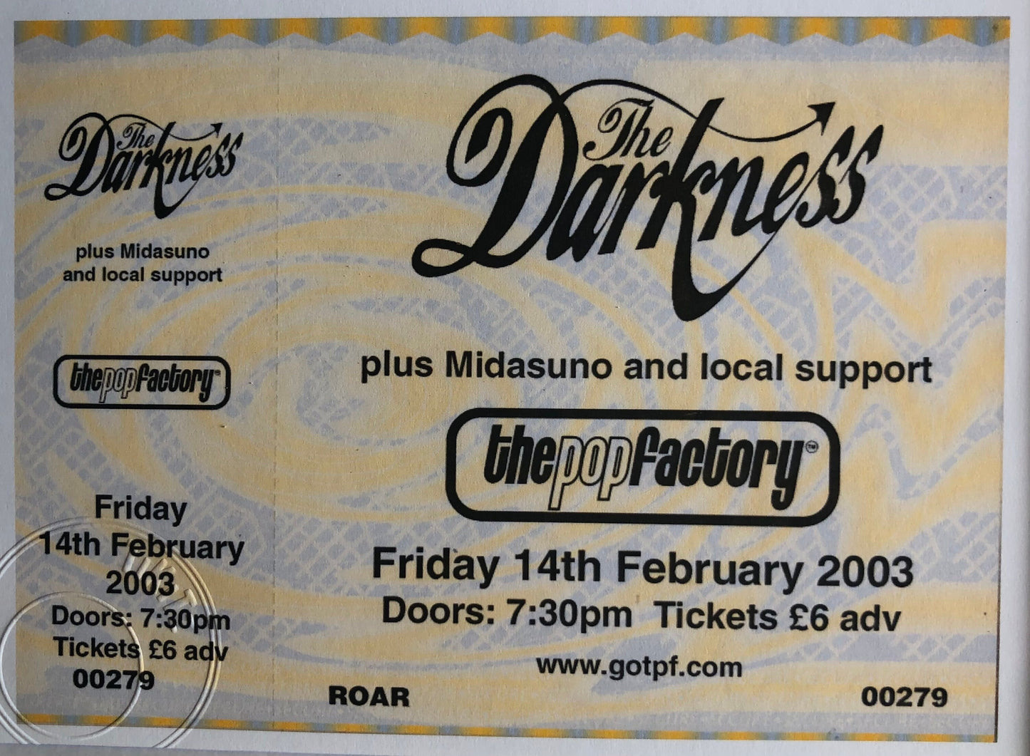 THE DARKNESS - 2003 The Pop Factory framed ticket giclee print