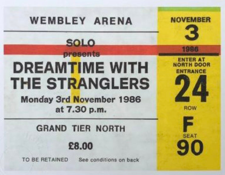 THE STRANGLERS - 1986 Wembley Arena , London framed ticket giclee print