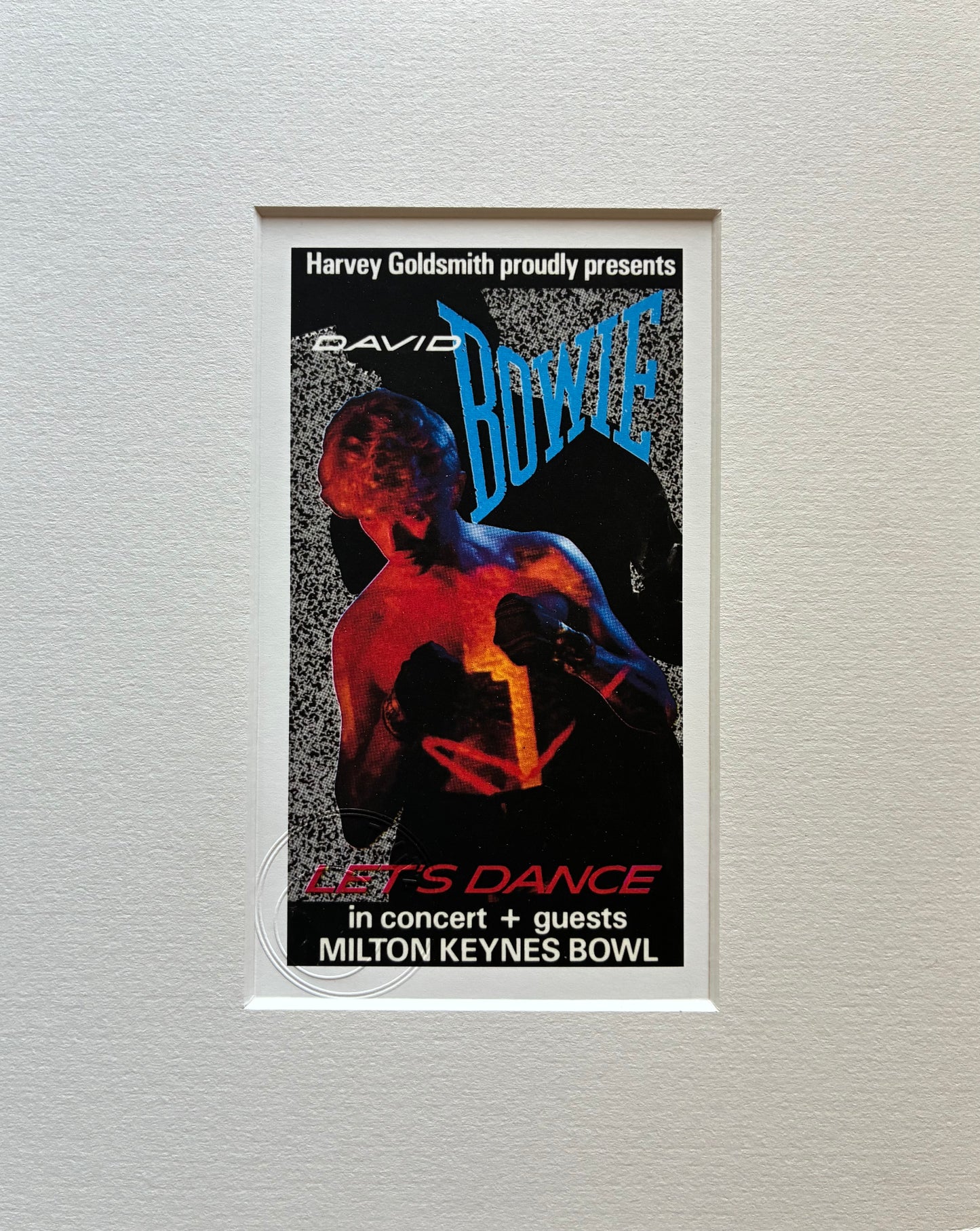 DAVID BOWIE - 1983 “ Let’s Dance “Milton Keynes Bowl framed ticket giclee print