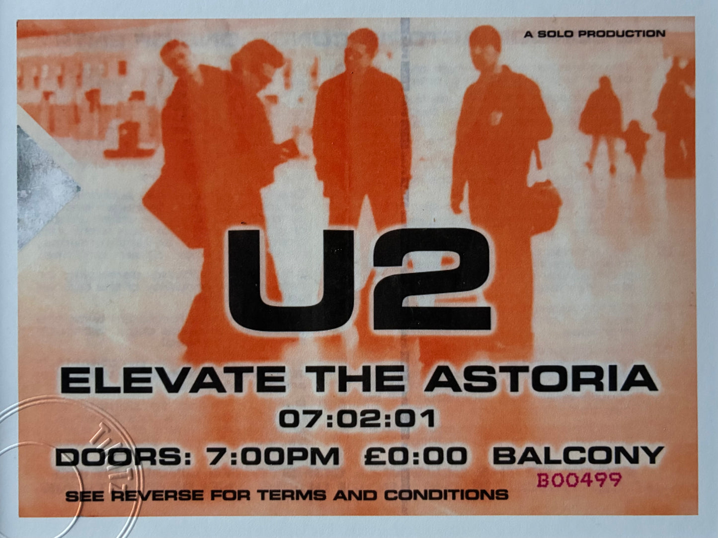 U2- 2001-“ Elevate the Astoria”, London framed ticket giclee print