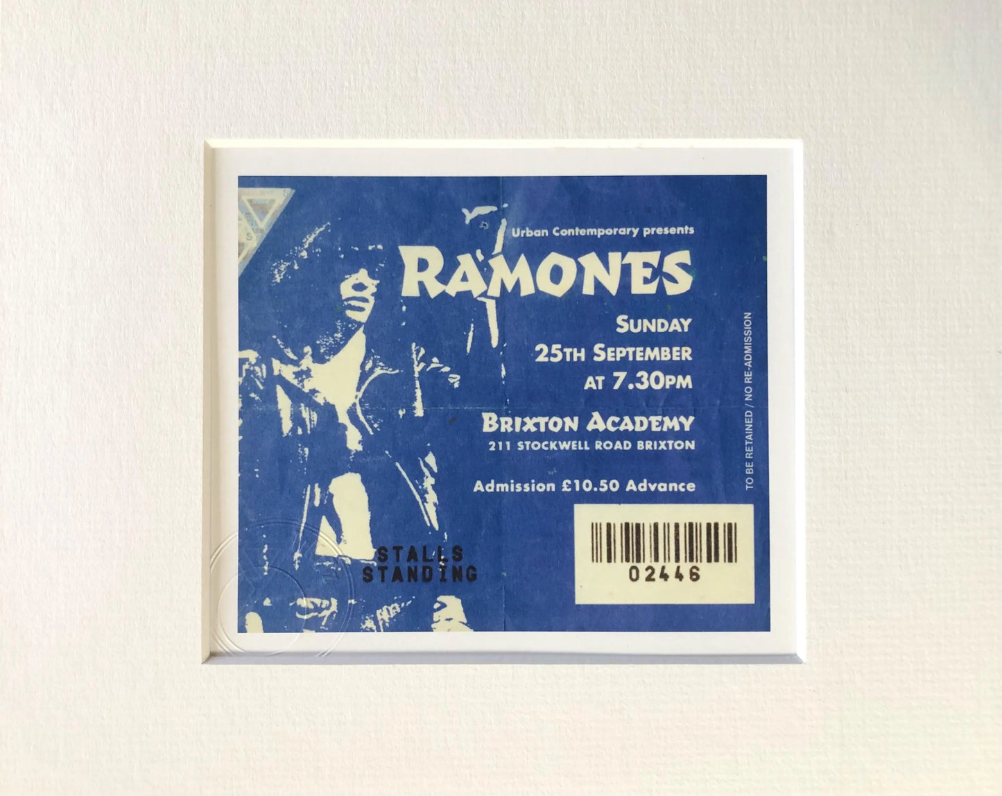 RAMONES - 1994 Brixton Academy, London framed ticket giclee print