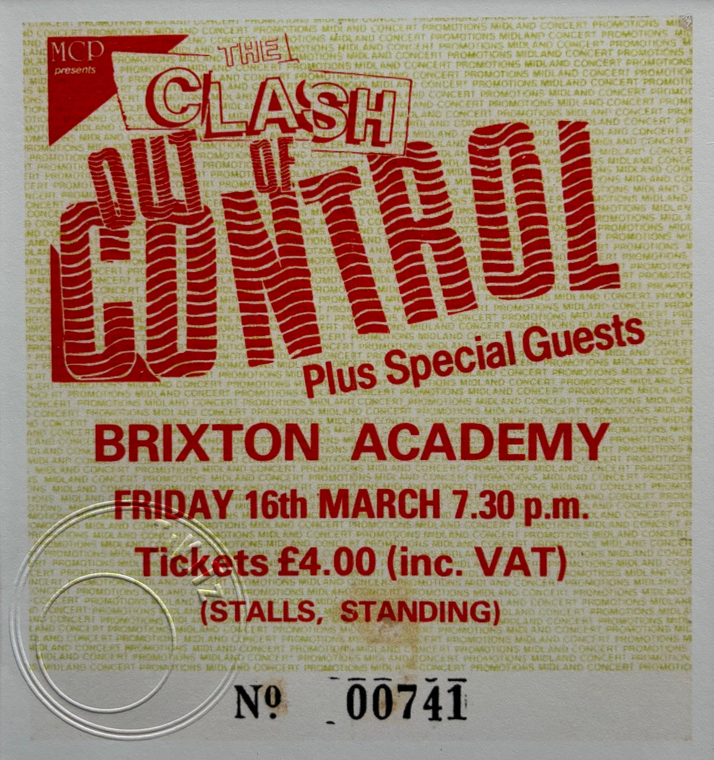 THE CLASH - 1984 Brixton Academy London framed ticket giclee print