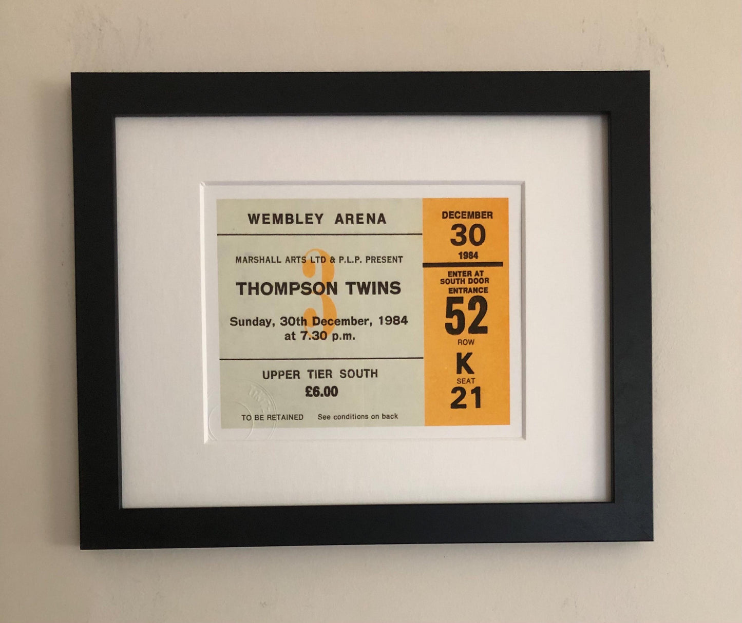 THOMPSON TWINS- 1984 Wembley Arena , London framed ticket giclee print