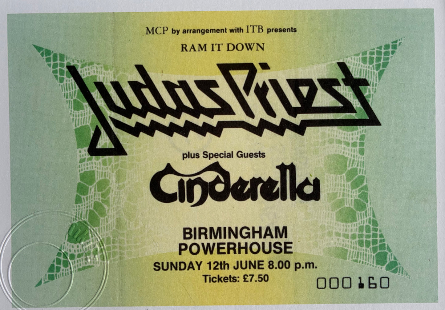JUDAS PRIEST - 1988 Birmingham Powerhouse framed ticket giclee print