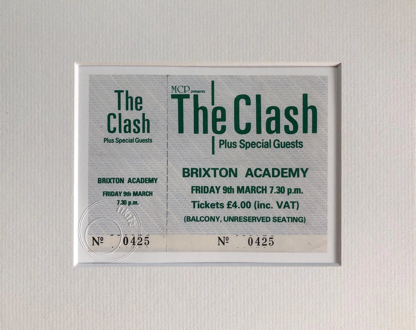 THE CLASH - 1984 Brixton Academy London framed ticket giclee print