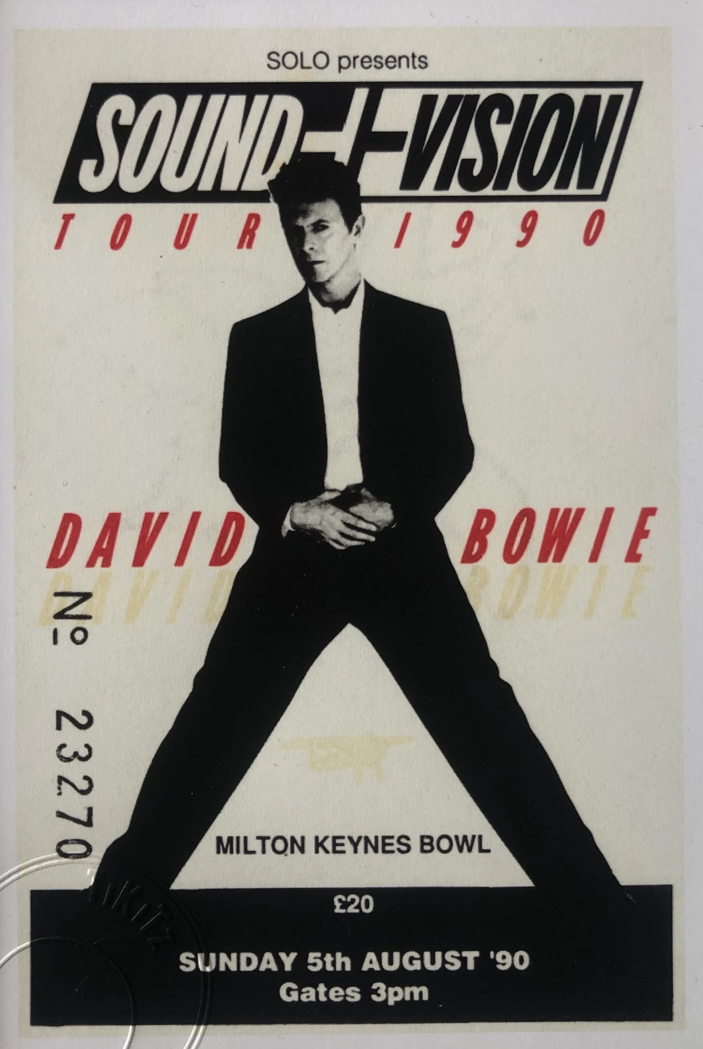 DAVID BOWIE - 1990 “Sound and Vision tour” Milton Keynes framed ticket giclee print
