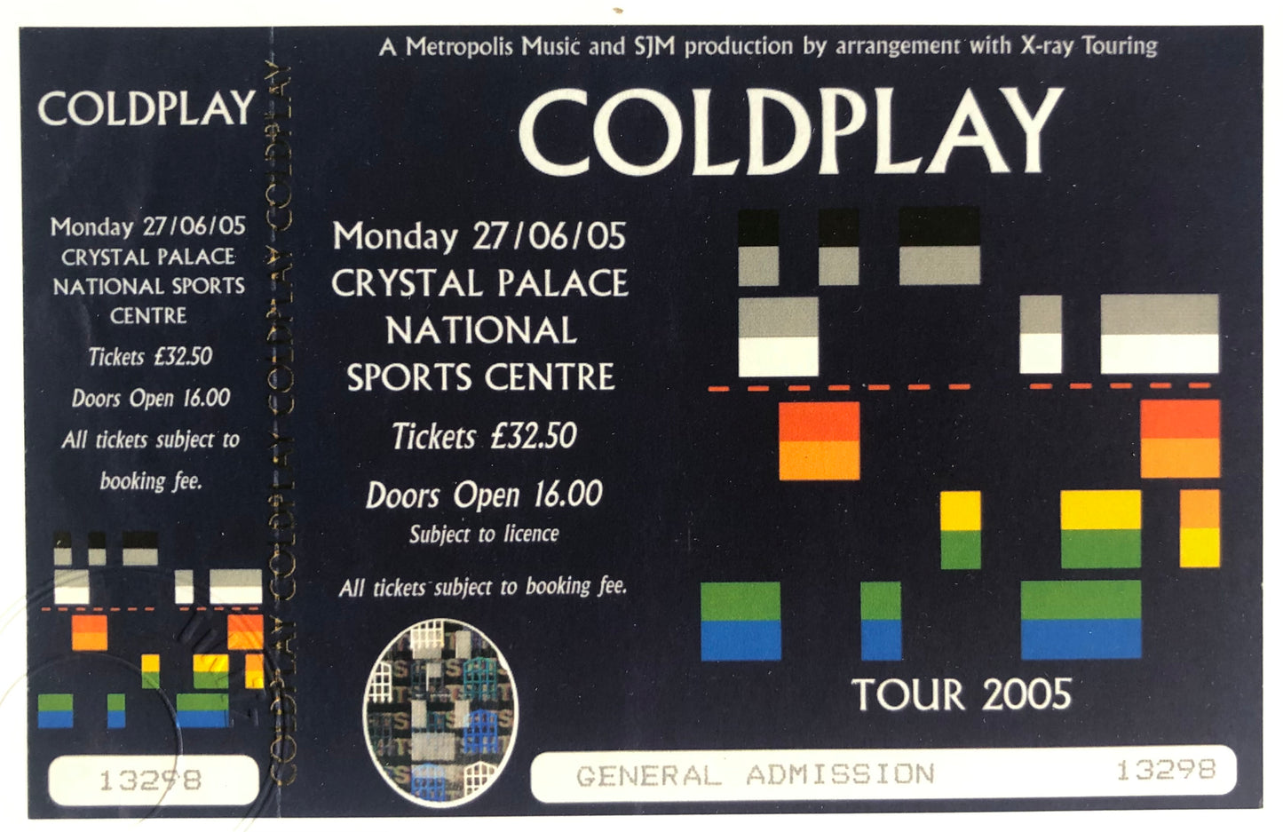 COLDPLAY- 2005 Crystal Palace National Sports Centre framed ticket giclee print
