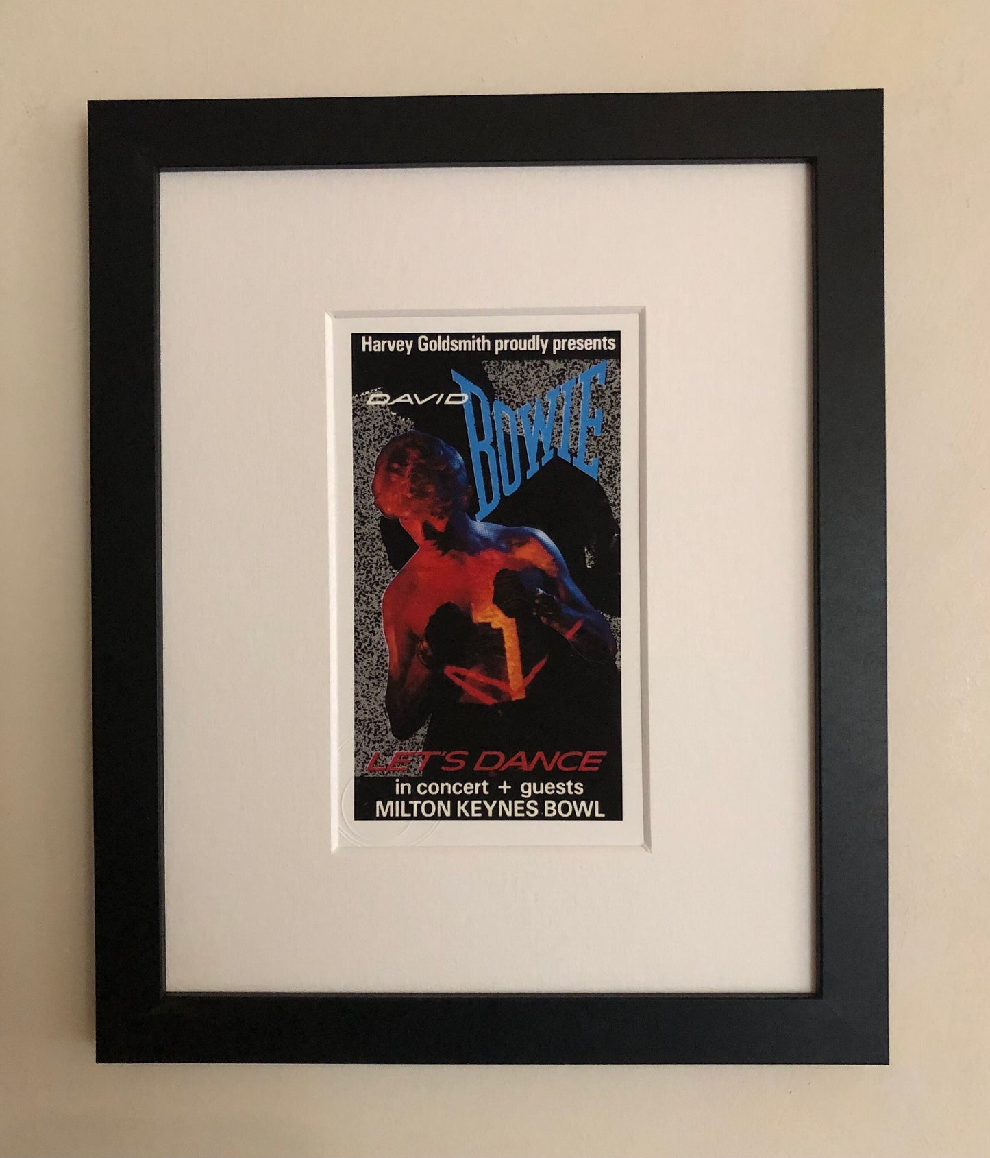 DAVID BOWIE - 1983 “ Let’s Dance “Milton Keynes Bowl framed ticket giclee print