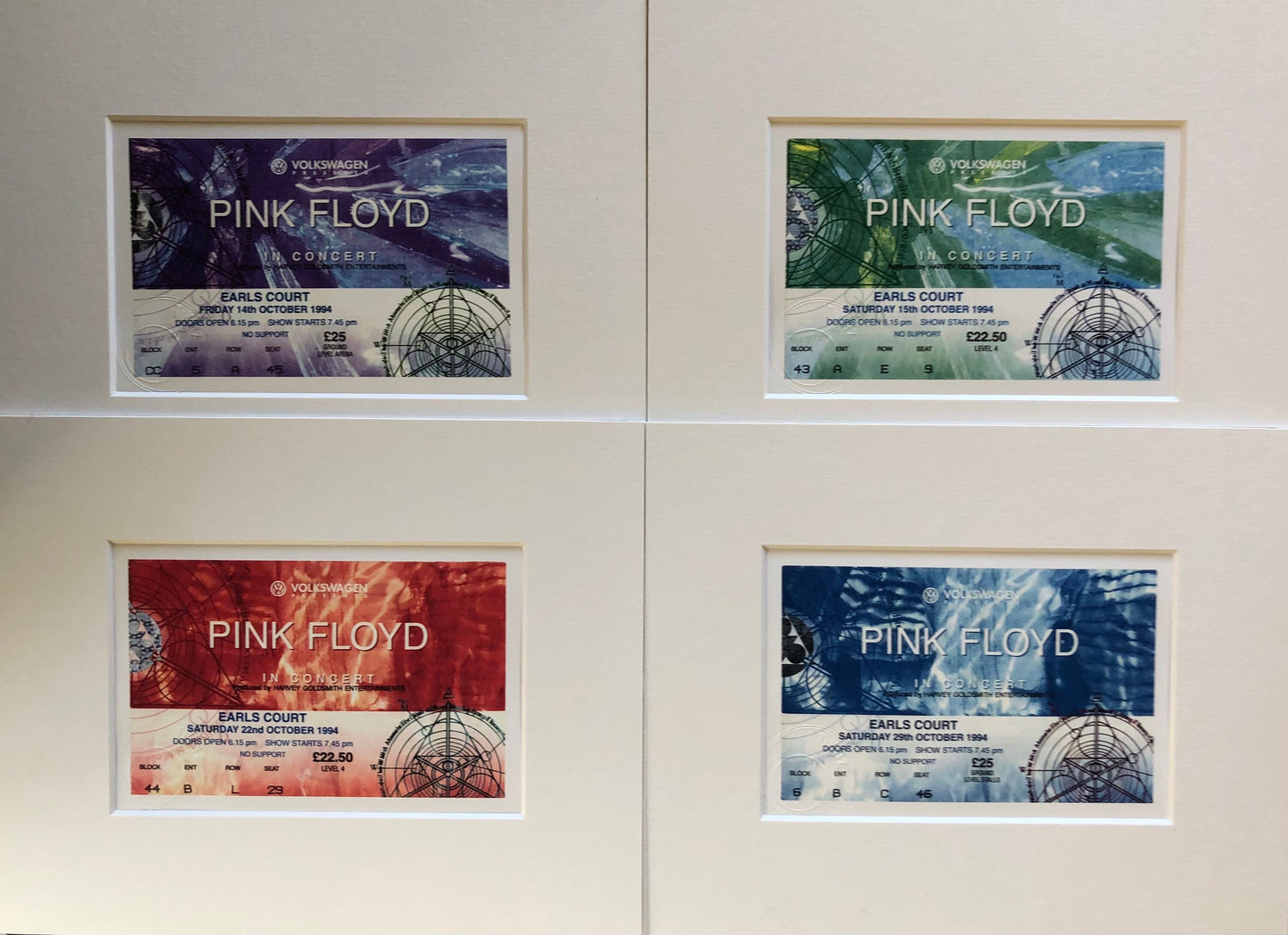 PINK FLOYD - 1994 Earls Court , London framed ticket giclee print