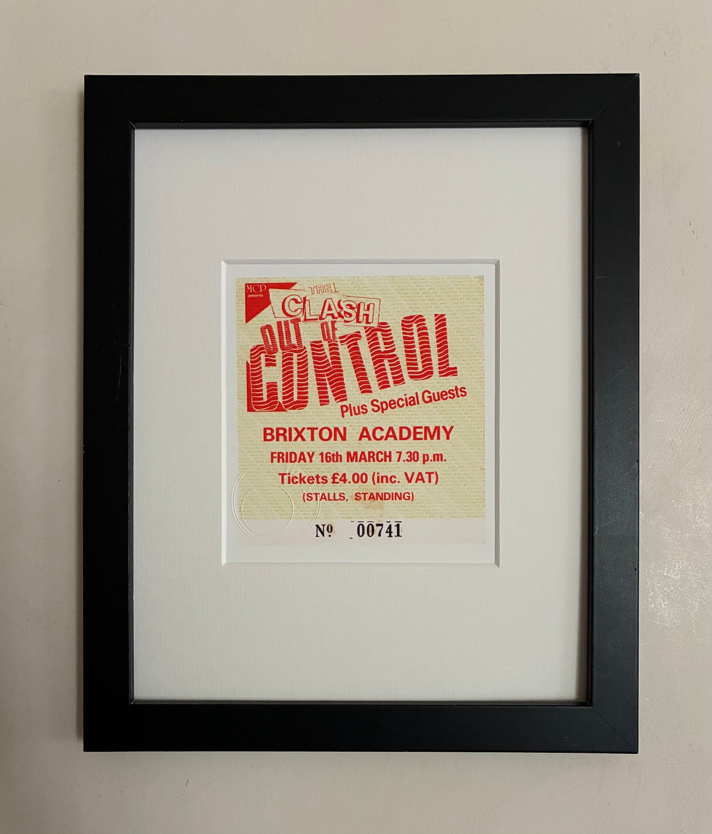 THE CLASH - 1984 Brixton Academy London framed ticket giclee print