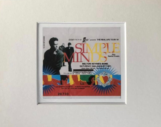 SIMPLE MINDS - 1991 Milton Keynes Bowl framed ticket giclee print