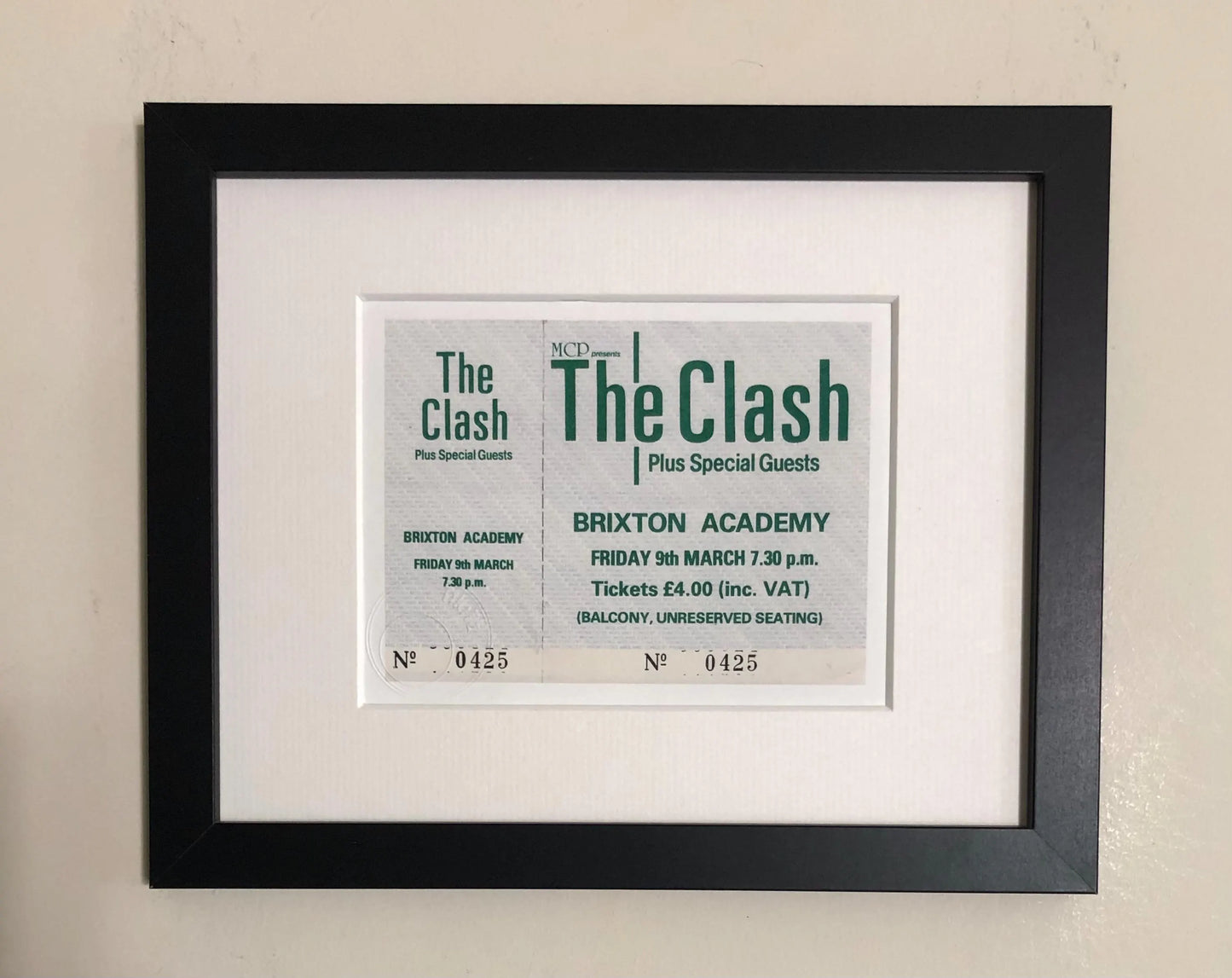 THE CLASH - 1984 Brixton Academy London framed ticket giclee print