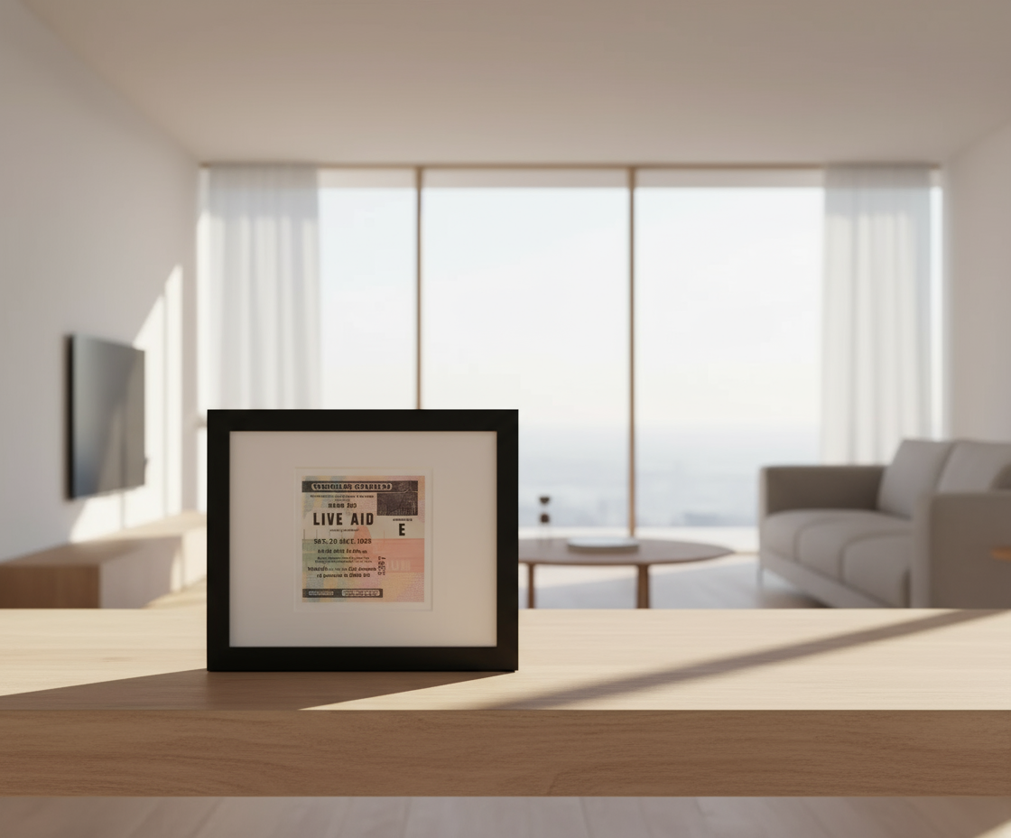 LIVE AID - 1985 Wembley Stadium , London framed ticket giclee print