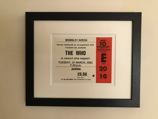THE WHO - 1981 Wembley Arena , London framed ticket giclee print