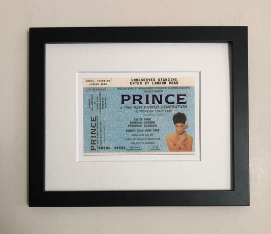 PRINCE - 1992 Celtic Park , Parkhead, Glasgow framed ticket giclee print
