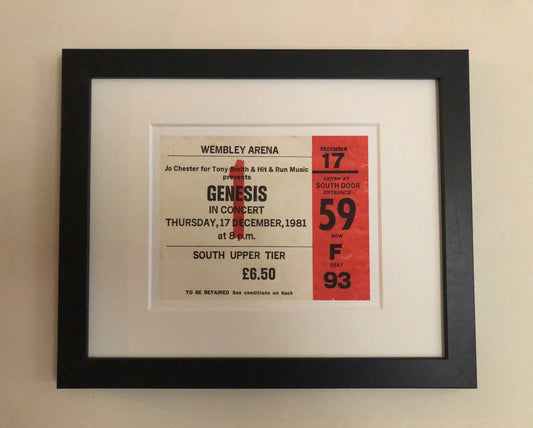GENESIS- 1981 Wembley Arena , London framed ticket giclee print