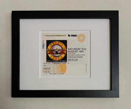 GUNS N ROSES- 1991 Wembley Stadium framed ticket giclee print