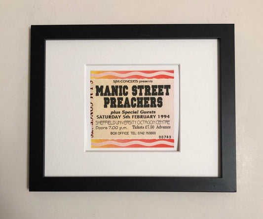 MANIC STREET PREACHERS - 5/2/1994 Sheffield University  framed ticket giclee print