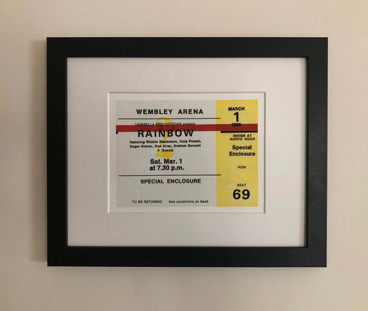 RAINBOW - 1980 Wembley Arena , London framed ticket giclee print