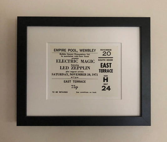 LED ZEPPELIN - 197I “ Electric  Magic “ Empire Pool , Wembley framed ticket giclee print