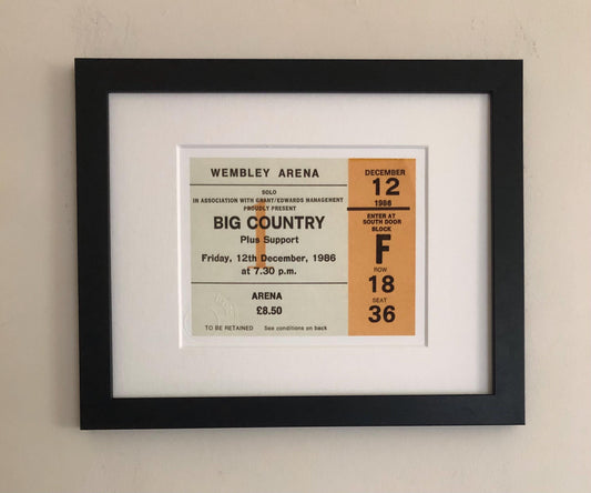 BIG COUNTRY- 1986 Wembley Arena , London framed ticket giclee print