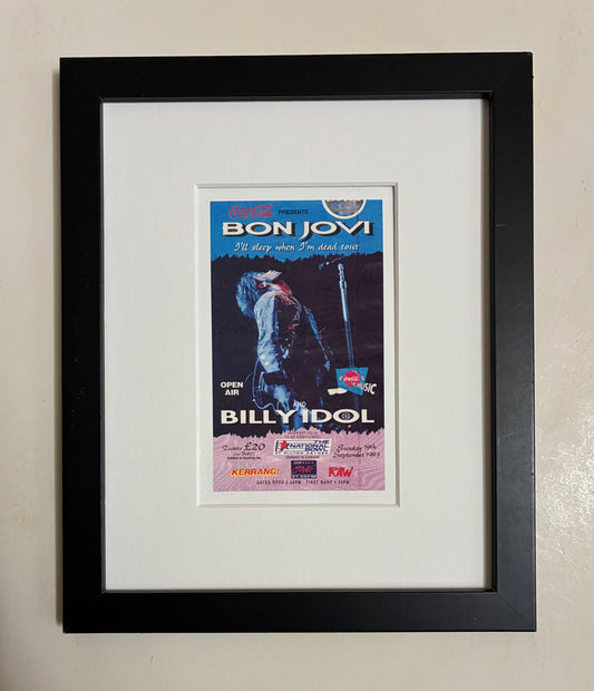 BON JOVI - 1993 National Bowl , Milton Keynes , London framed ticket giclee print