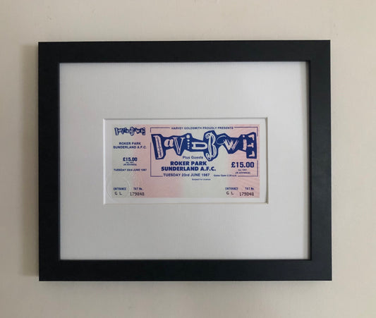 DAVID BOWIE - 1987 “Glass Spider tour” Roker Park, Sunderland AFC framed ticket giclee print