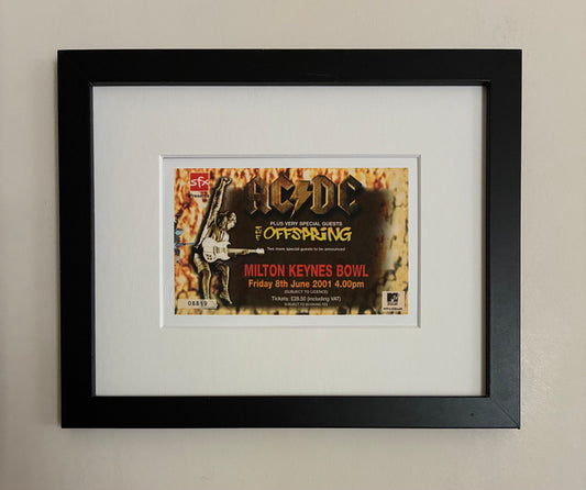 AC/DC- 2001 Milton Keynes Bowl framed ticket giclee print