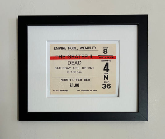 THE GRATEFUL DEAD - 1972 Empire Pool , Wembley London framed ticket giclee print