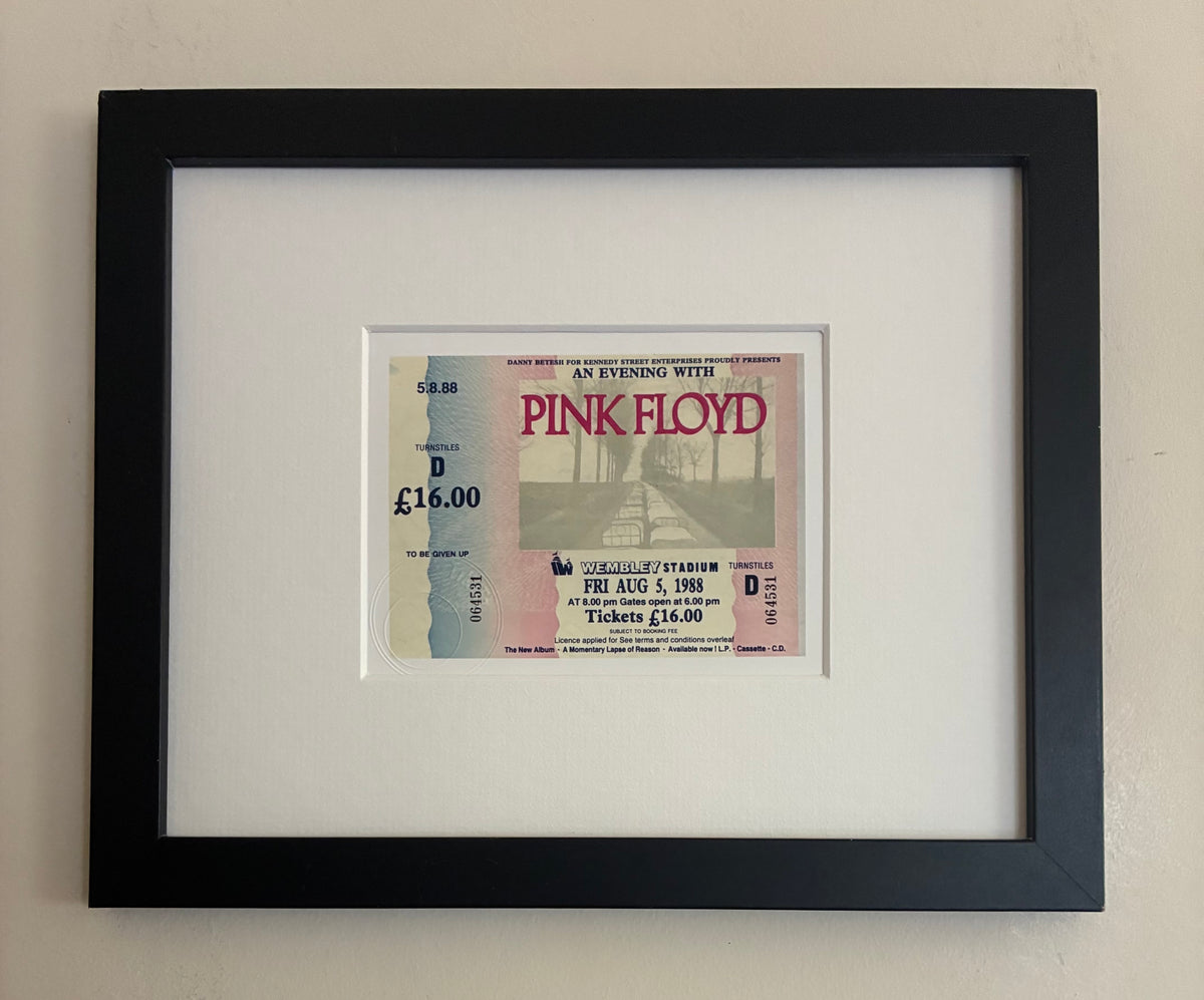 PINK FLOYD  - 1988 “ Momentary Lapse of Reason tour “ Wembley Stadium framed ticket giclee print