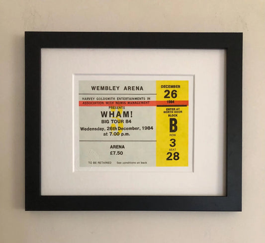 WHAM - 1984 Wembley Arena , London framed ticket giclee print