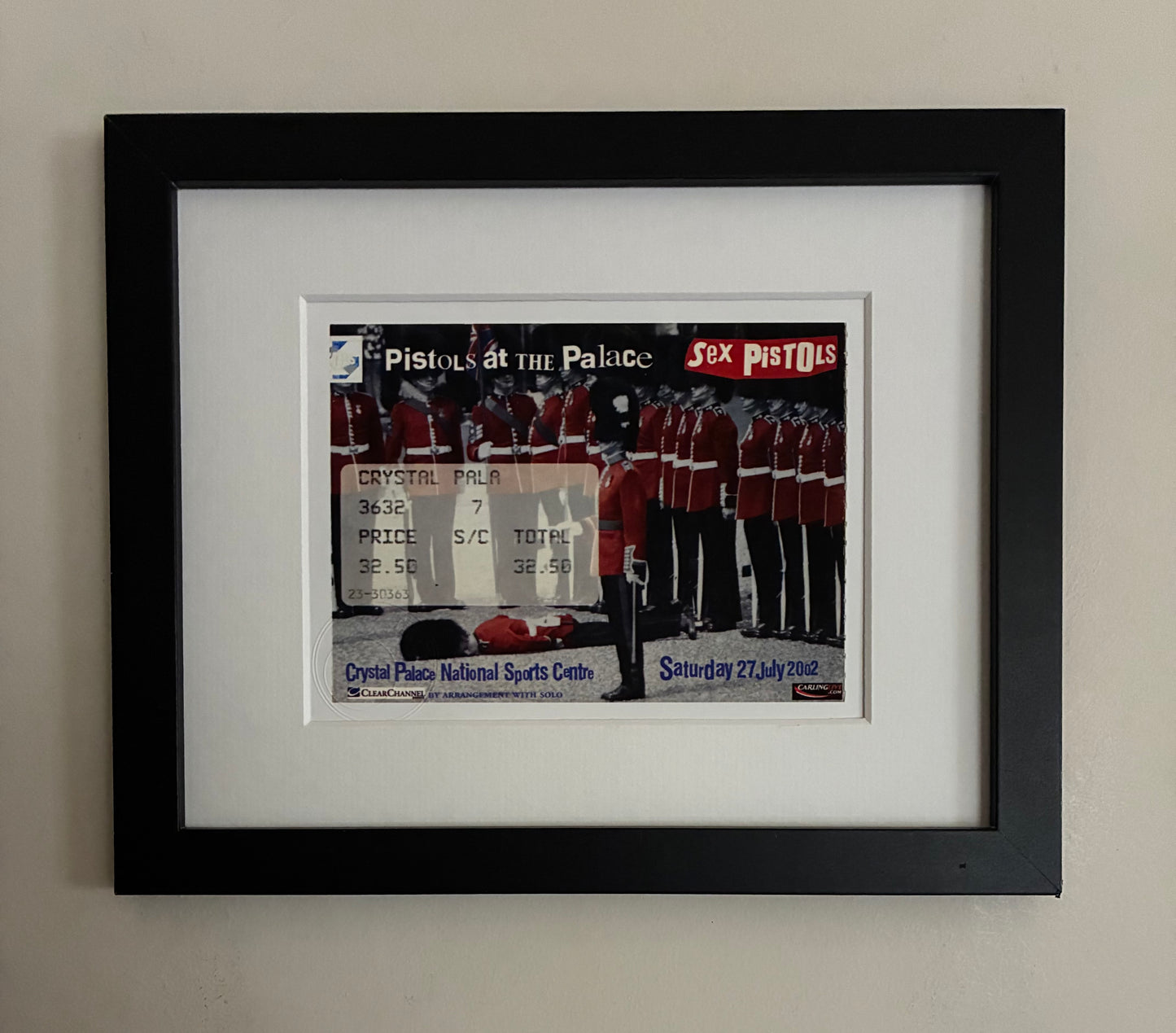 SEX PISTOLS - 2002 Crystal Palace National Sports Centre framed ticket giclee print