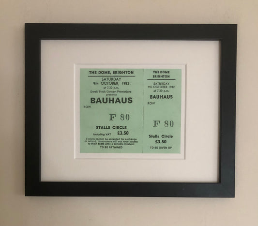 BAUHAUS - 1982 The Dome, Brighton framed ticket giclee print