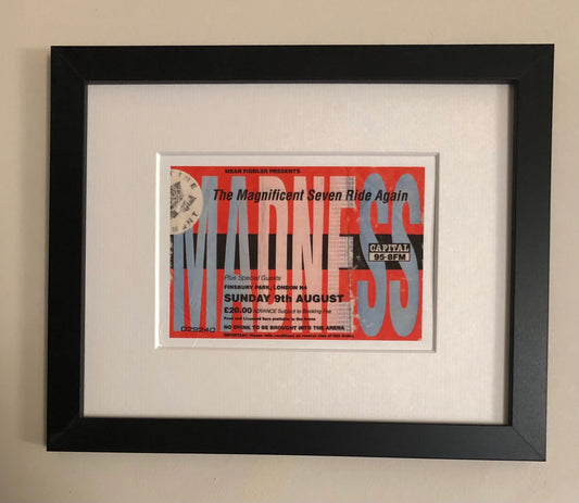 MADNESS - 1992 Finsbury Park, London framed ticket giclee print